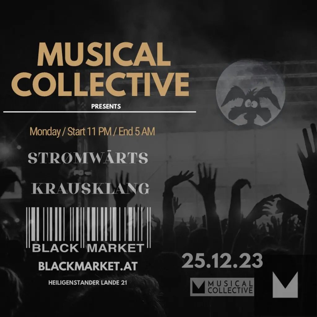 Flyer fÃ¼r: Black Market - MUSICAL COLLECTIVE presents STRØMWĀRTS & KRAUSKLANG
