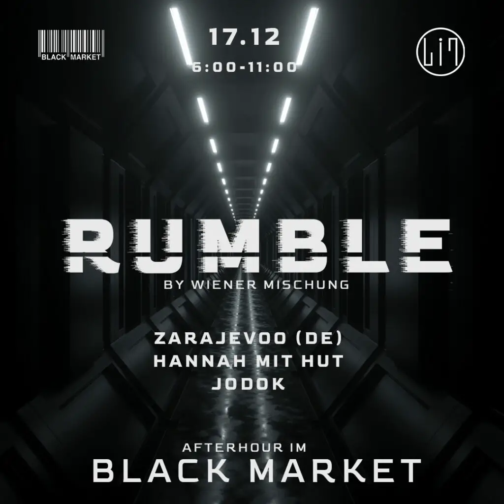 Flyer fÃ¼r: Black Market - RUMBLE by WIENER MISCHUNG