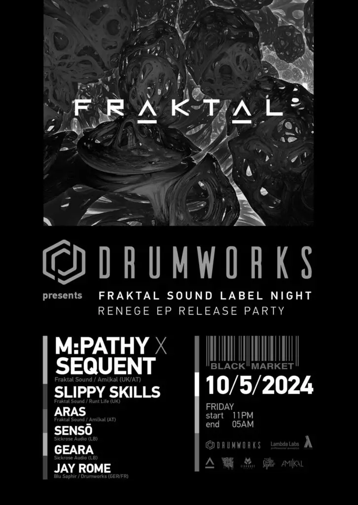 Flyer fÃ¼r: Black Market - Drumworks presents Fraktal Sound Label Night @ Black Market